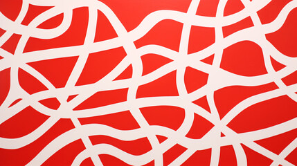 Fun Red Line Doodle Seamless Pattern Blending Creative Abstract Art for Children and Trendy Design Concepts