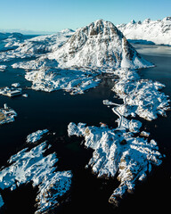 Lofoten islands in Winter