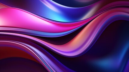 Abstract 3d background with smooth and flowing waves. Contrasting neon colors.