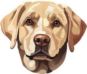 Labrador retriever, dog portrait on white background