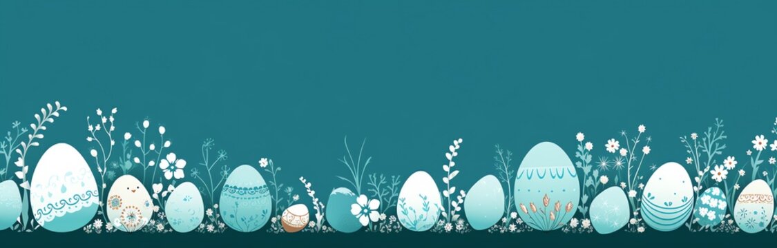 a blue and white easter eggs