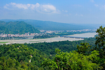 Fototapeta na wymiar Aerial view of Haridwar.India