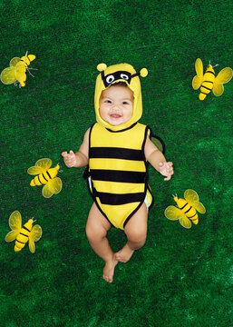 Portrait of Baby in Bee Costume