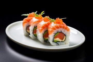Delicate and flavorful smoked salmon sushi rolls