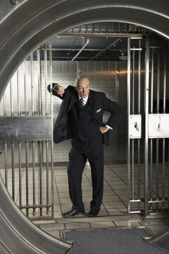 Man in Bank Vault
