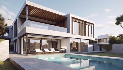 Fototapeta premium luxury villa with pool