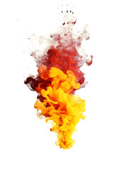 Yellow and Red flame smoke rises, smoke explosion flame shape 