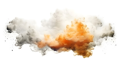 Fototapeta na wymiar Grey Red smoke cloud on white background 