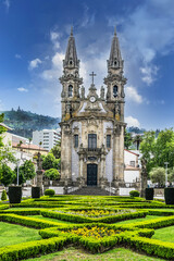 Sao Gualter Church (Igreja de Nossa Senhora da Consolacao e Dos Santos Passos) in the Old City of Guimaraes, Portugal. The church built in XVIII century with Baroque style and Rococo decoration.