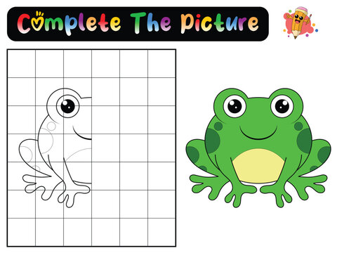 Complete the picture. Coloring book. Educational game for children.	