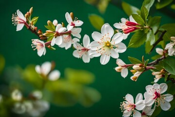 cherry blossom spread's beauty with light green backdrop 