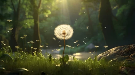 Fotobehang dandelion in the grass © 1_0r3