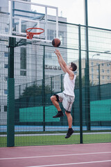 Handsome basketball player