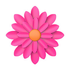 3d animation rotating pink flower
