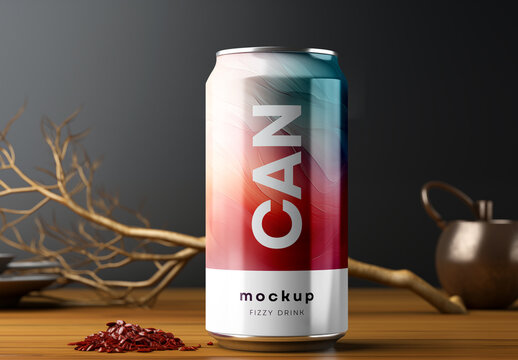 Fizzy Packaging Can Mockup Design Generated with AI