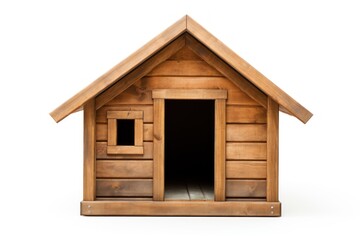 A single doghouse isolated on white background - obrazy, fototapety, plakaty