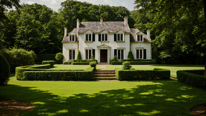 Fototapeta na wymiar english country garden and house 