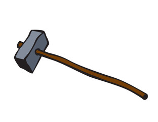 Special tool. Sledgehammer. Heavy hammer. Vector image for prints, poster or illustrations.