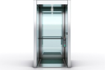 A single elevator isolated on white background