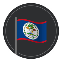 Fototapeta premium Abstract Belize Flag Flat Icon in Circle Isolated on White Background