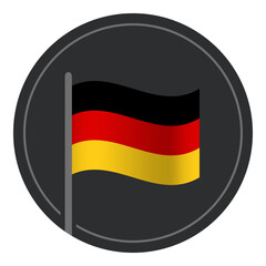 Abstract Germany Flag Flat Icon in Circle Isolated on White Background