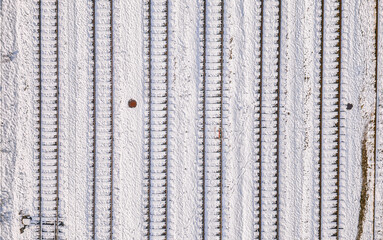 Aerial View of Snowy Train Tracks in Krizevci, Croatia