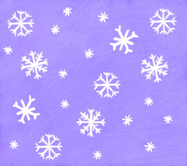 cartoon scene with winter snowflakes snow falling on simple background illustration for children