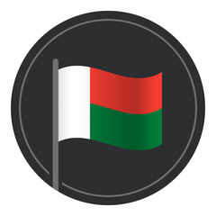 Obraz premium Abstract Madagascar Flag Flat Icon in Circle Isolated on White Background