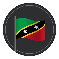 Obraz premium Abstract Saint kitts and Nevis Flag Flat Icon in Circle Isolated on White Background
