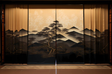 Japanese Noren - Japan - Split curtains often used for doorways, displaying traditional Japanese designs or symbols