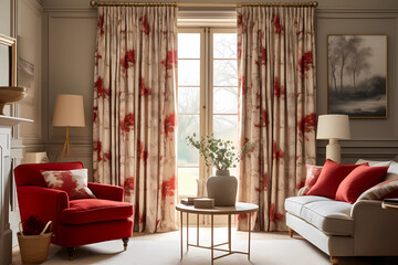 Pencil Pleat Curtains - United Kingdom - Small, tightly gathered pleats at the top for a classic and tailored appearance - obrazy, fototapety, plakaty
