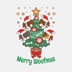 cute puppies on a christmas tree dogs celebrating christmas on a christmas tree