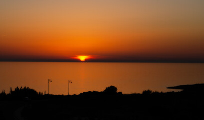 Fototapeta premium Sunset over Aphrodite Hills