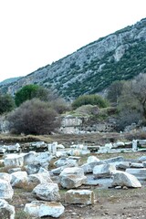 Elements of ancient architecture and ruins of Ephesus, Izmir. 