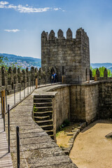 Castle of Guimaraes - medieval castle in the municipality Guimaraes, in the northern region of...