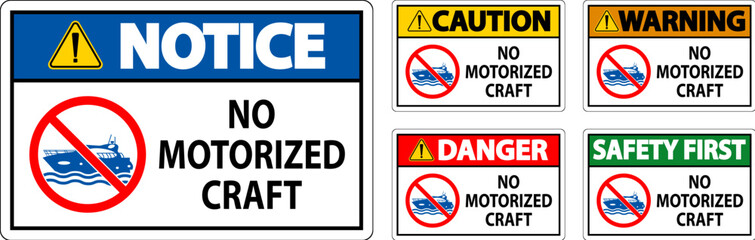 Water Safety Sign Attention, No Motorized Craft