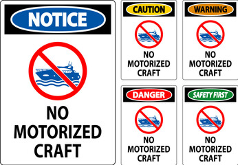 Water Safety Sign Attention, No Motorized Craft