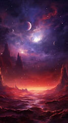 Fototapeta premium Planets, stars and nebulae. Space background for wallpaper. Elements of the sky.