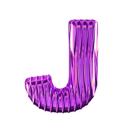Purple symbol with vertical ribs. letter j