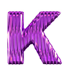 Purple symbol with vertical ribs. letter k