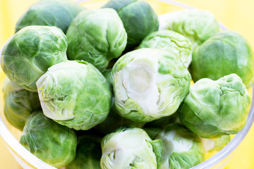 Obraz premium Fresh brussels sprouts. Organic vegetables