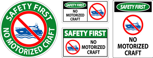 Water Safety Sign Attention, No Motorized Craft