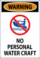 Water Safety Sign Attention, No Personal Water Craft