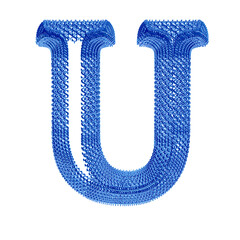 Symbol made of blue dollar signs. letter u