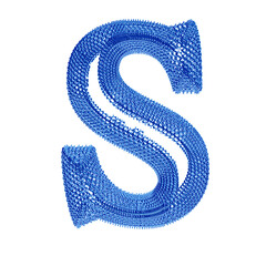 Symbol made of blue dollar signs. letter s