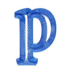 Symbol made of blue dollar signs. letter p - obrazy, fototapety, plakaty