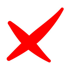 Obraz premium Checkbox checkmark square icon vector or confirm false true check mark red pictogram graphic clipart, right wrong marker felt tip pen hand drawn