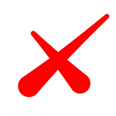 Checkbox checkmark square icon vector or confirm false true check mark red pictogram graphic clipart, right wrong marker felt tip pen hand drawn