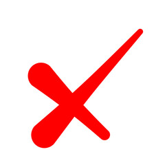 Obraz premium Checkbox checkmark square icon vector or confirm false true check mark red pictogram graphic clipart, right wrong marker felt tip pen hand drawn