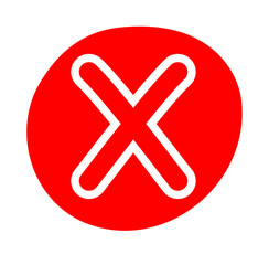 Obraz premium Checkbox checkmark square icon vector or confirm false true check mark red pictogram graphic clipart, right wrong marker felt tip pen hand drawn